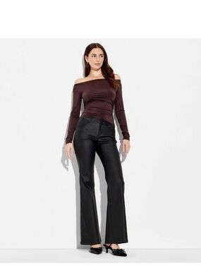 wild fable Black Boot Cut Faux Leather Pants
